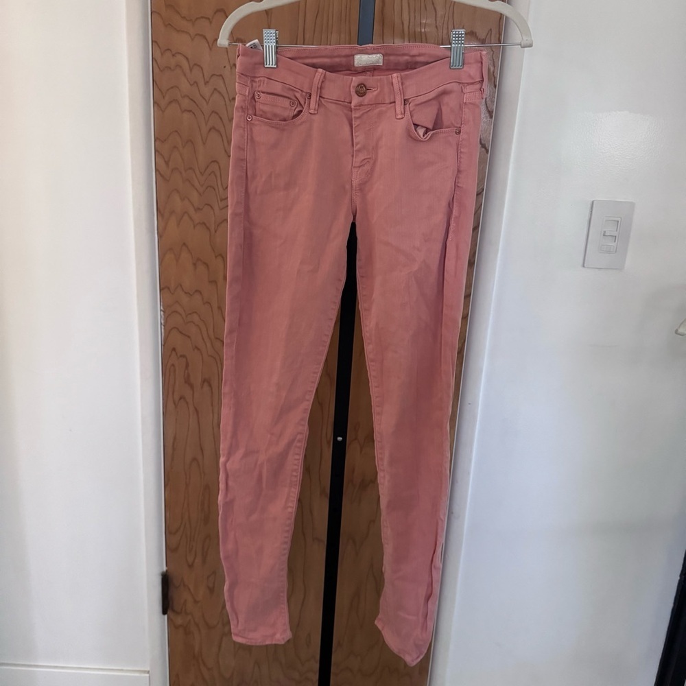 Mother denim the looker peach knock out Women's Pink Slim Jeans 27